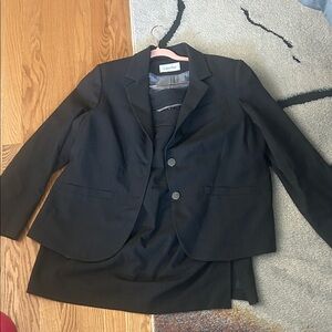 Calvin Klein Black Women's Two-Button Suit Jacket